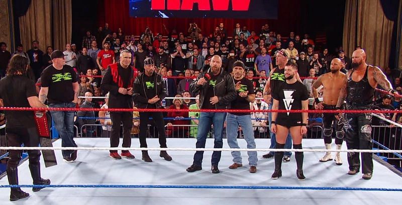 DX with the Balor Club at Raw 25